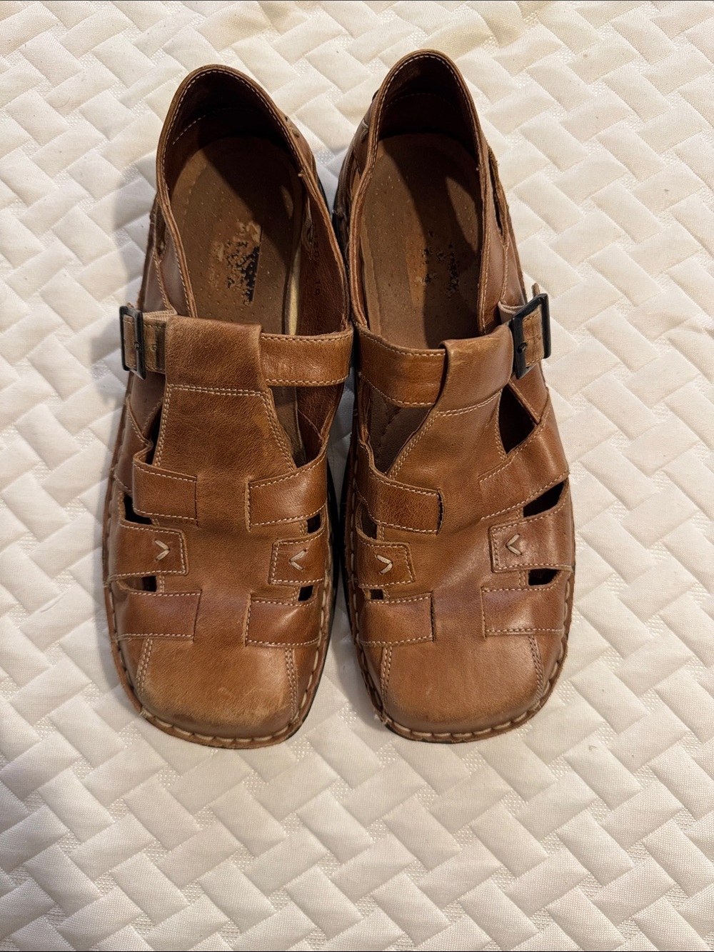 Josef Seibel Brown Leather square toe shoes